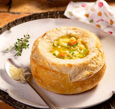 Receita Sopa no Pão Italiano