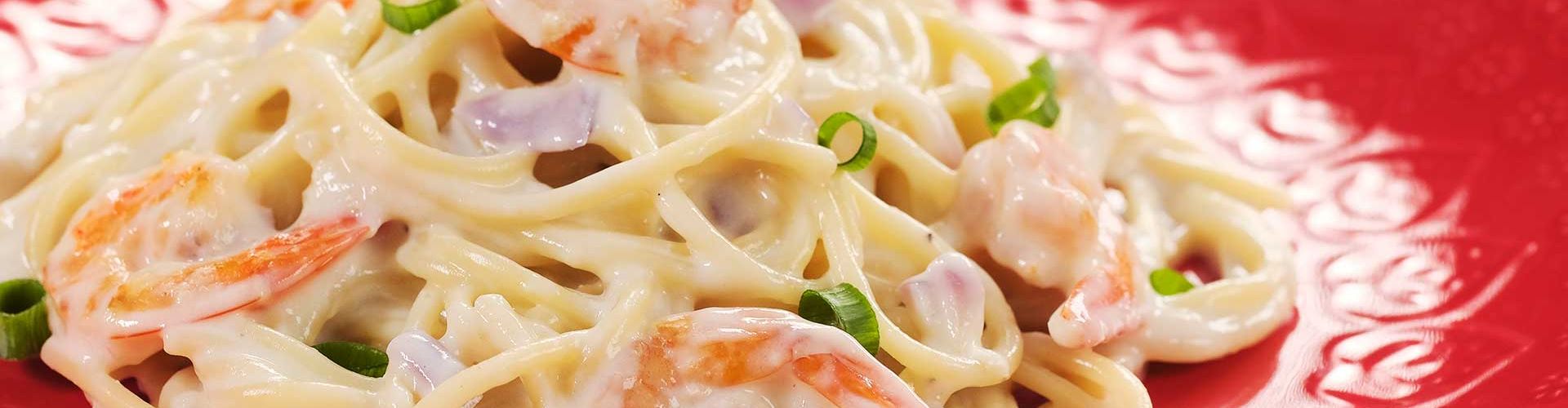 Macarrão Cremoso com Camarão