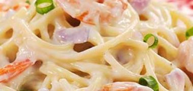 Receita Macarrão Cremoso com Camarão