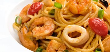 Receita Macarrão com Frutos do Mar